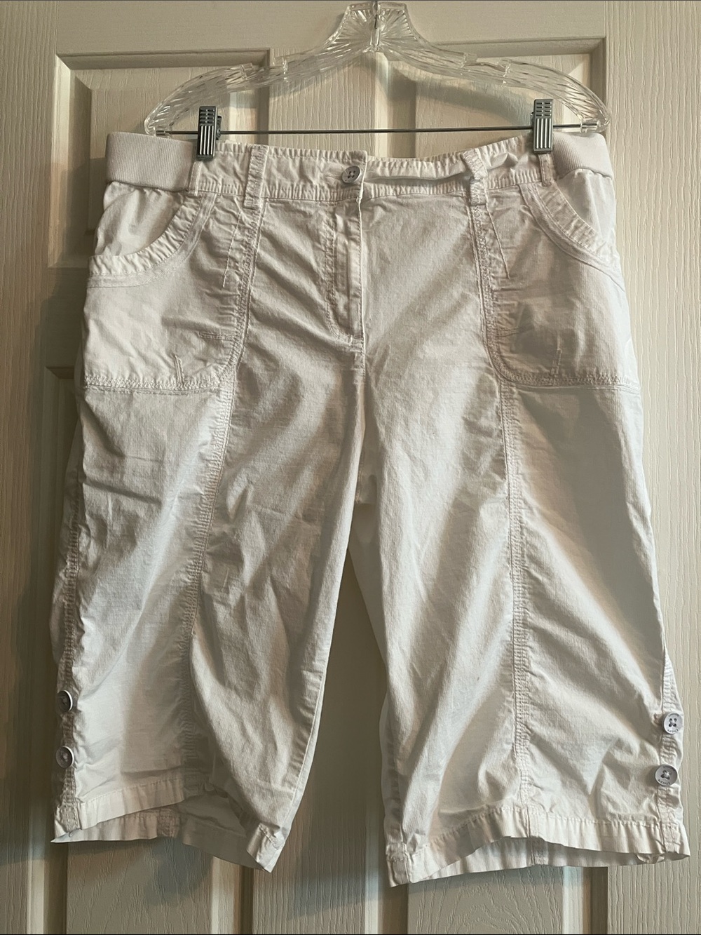 Chico's White Bermuda Cargo Shorts